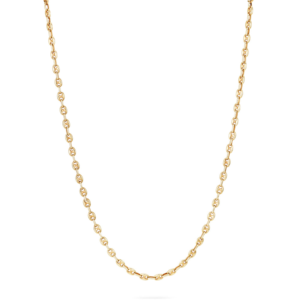 Vintage Puffed Mariner Or Anchor Link Chain, 14k, 18 Inches
