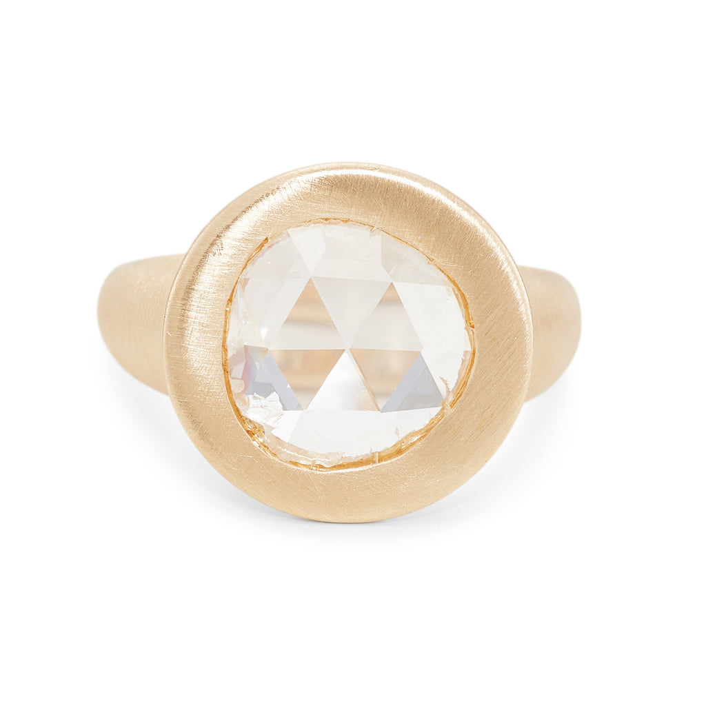 The Zelda, Antique Rose Cut Diamond Engagement Ring, Carats