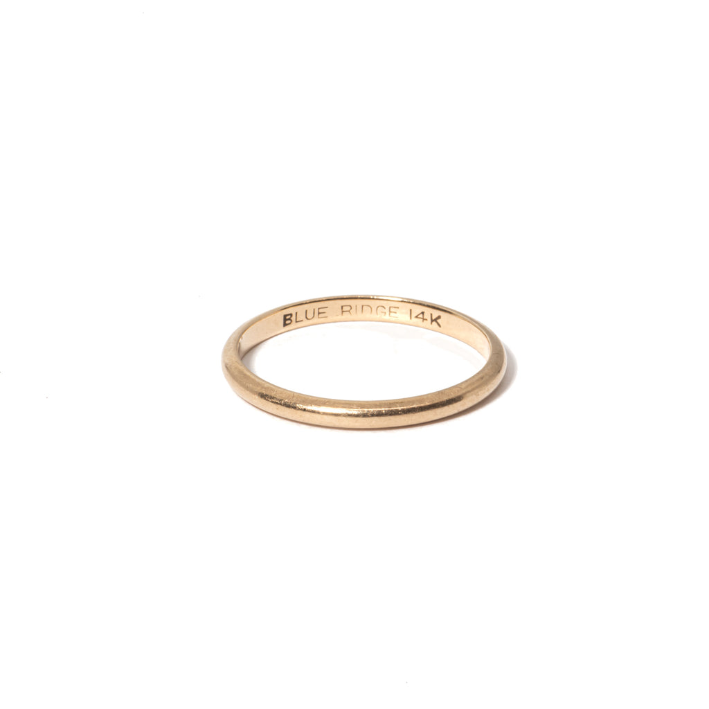 Vintage Thin Yellow Gold Wedding Band, 14k Brockton Gems