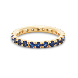 Sapphire And Diamond Engagement Band, Opposites Attract, 18k Yellow Gold