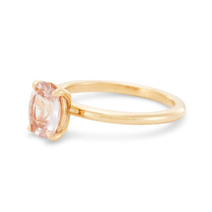 Oval Peach Sapphire Engagement Ring, 1.61 Carats