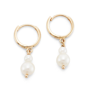 Repurposed Vintage Double Pearl Drop Earrings