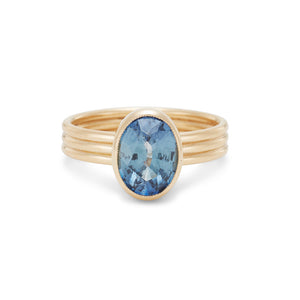 The Zoe, 18k Sapphire Triple Band Engagement Ring, 2.32 Carats