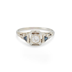 ON HOLD Vintage Art Deco Style Engagement Ring, 0.20 Carats