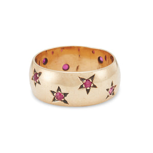 ON HOLD Vintage Star Cigar Band, 14k Yellow Gold