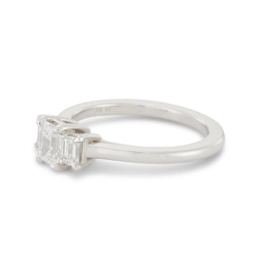 The Emma, Three Emerald Cut Diamond Engagement Ring, 0.80 Carats