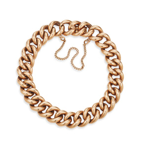 Vintage Curb Chain Bracelet, 18k Yellow Gold
