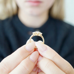 The Flora, Three Diamond Engagement Ring, 0.70 Carats