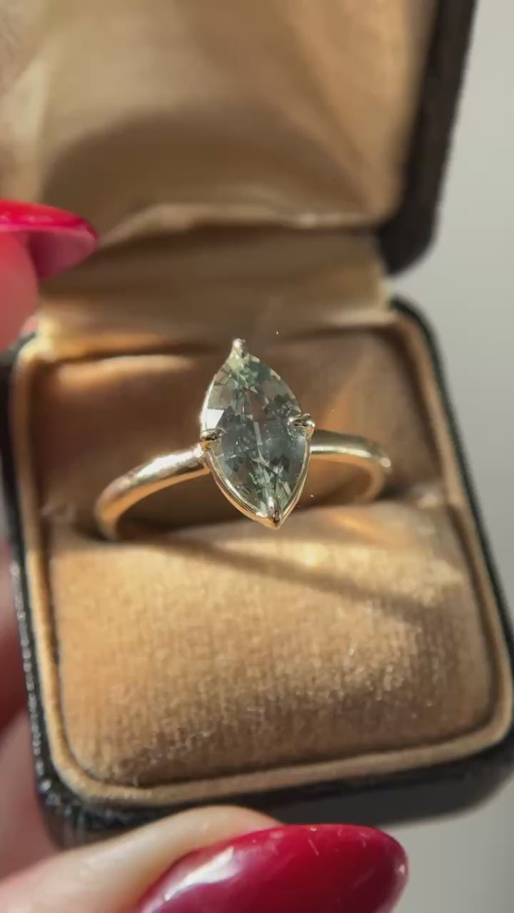 Marquise sapphire engagement ring