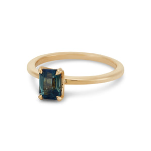 Teal Sapphire Engagement Ring