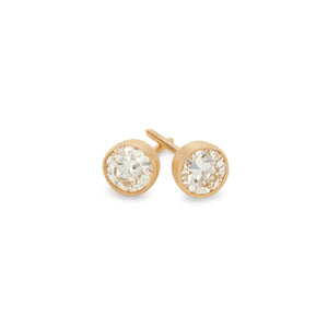 Repurposed Antique Diamond Stud Earrings, 0.61 Carats