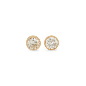 Repurposed Antique Diamond Stud Earrings, 0.61 Carats