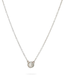 ON HOLD 0.25 Carat Diamond Solitaire Necklace, White Gold