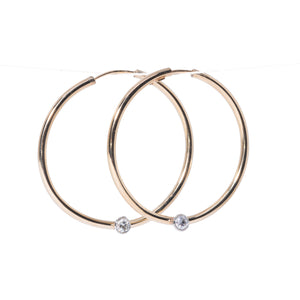 Vintage Diamond Hoop Earrings