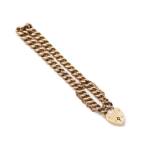 Vintage Curb Chain Bracelet, 9k Yellow Gold