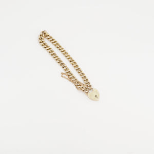 Vintage Curb Chain Bracelet, 9k Yellow Gold