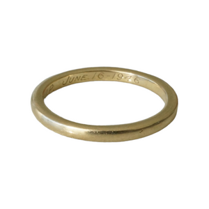 SOLD 1946 Vintage 14k Yellow Gold Wedding Band, 2 mm