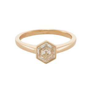 Unique Hexagon Diamond Engagement Ring, 1 Carat