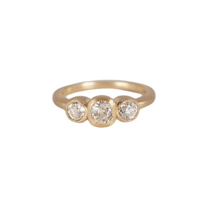 Three Diamond Engagement Ring, 0.90 Carats