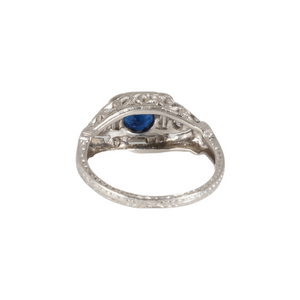 Vintage Sapphire Engagement Ring, Platinum