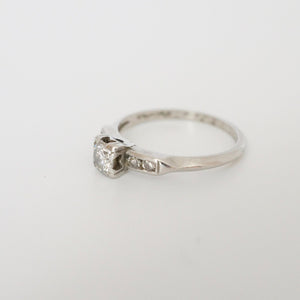 1947 Vintage Engagement Ring, Platinum