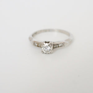 1947 Vintage Engagement Ring, Platinum