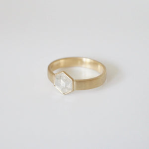 SOLD Unique Rose Cut Hexagon Diamond Engagement Ring