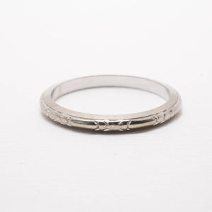 Vintage White Gold Wedding Band, J.R. Wood And Sons