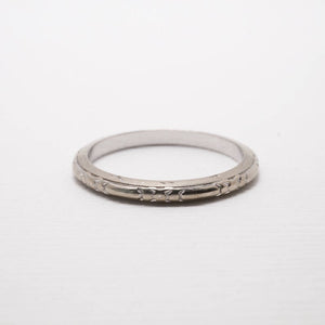 Vintage White Gold Wedding Band, J.R. Wood And Sons