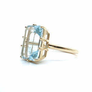SOLD Repurposed Aquamarine Cocktail Ring Or Engagement Ring