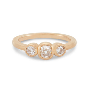 Three Diamond Engagement Ring, 0.90 Carats