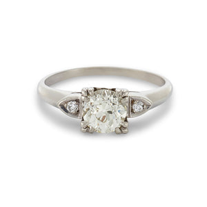 Vintage Engagement Ring, Platinum, 0.85 Carats, Hidden Heart Detail