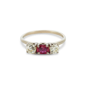 Vintage Ruby And Diamond Ring