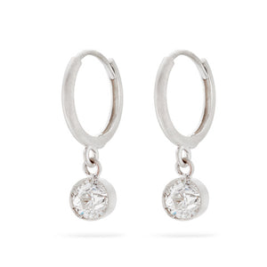 Repurposed Antique Diamond Drop Earrings, White Gold 0.61 Carats